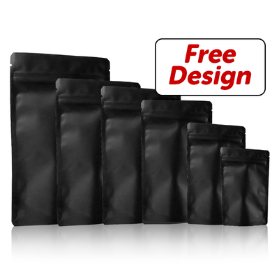 Custom Printed Small Food Plastic Packaging Edible Candy Cookie Ziplock Laminated Aluminum Foil Smell Proof 3.5g Black Mylar Bag