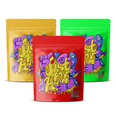 Custom Wholesale Logo Popcorn Candy Laminating Edible Clear 3.5g Sealed Mylar Plastic Pouches Bags