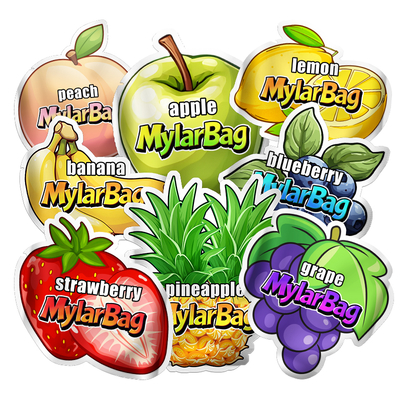 Hot Sell Edible Shape Smell Proof Pouches Resealable Irregular Fruits Shape Plastic Packaging Die Cut Mylar Bags