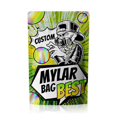 Best Selling Holographic Custom Mylar Bag Custom Size 3.5g 7g 14g 28g 35g Resealable Laminated Child Proof Mylar Bags