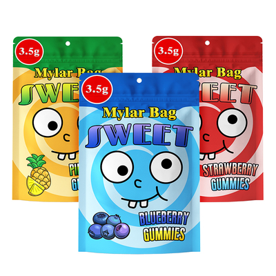 Flash Deal Customizable Colors Candy Gift Bags Childproof Gummy Candy Zipper Bag Durable Edible Shape Mylar Bags Custom Printed