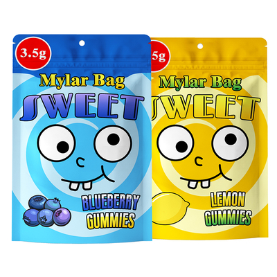 Flash Deal Custom Size 3.5g 7g 14g 28g Mylar Bag Smell Proof Plastic Packaging in Stock Custom Printed Stand-Up Pouch