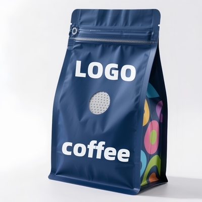 Custom Printed Resealable Flat Bottom Tea Coffee Packaging Food Grade Plastic Aluminum Foil for Food Supplier Custom Packaging