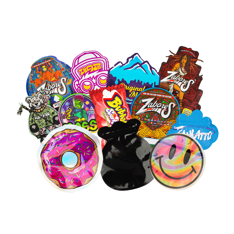 Soft Touch 1G 3.5G Unique Special Candy Aluminum Plastic Smell Proof Custom Die Cut Mylar Bags