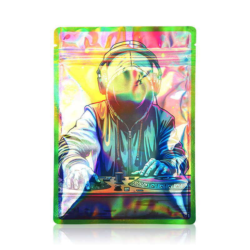 Hot Selling Holographic Mylar Bags Odor Proof Waterproof Plastic Packaging Candy Gift Bags Custom 3.5g Mylar Bags
