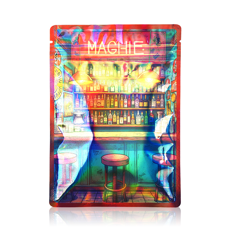 OEM ODM Factory Wholesale Holographic Candy Gift Bags Edible Shape Resealable Odor-proof 3.5g Custom Mylar Bags