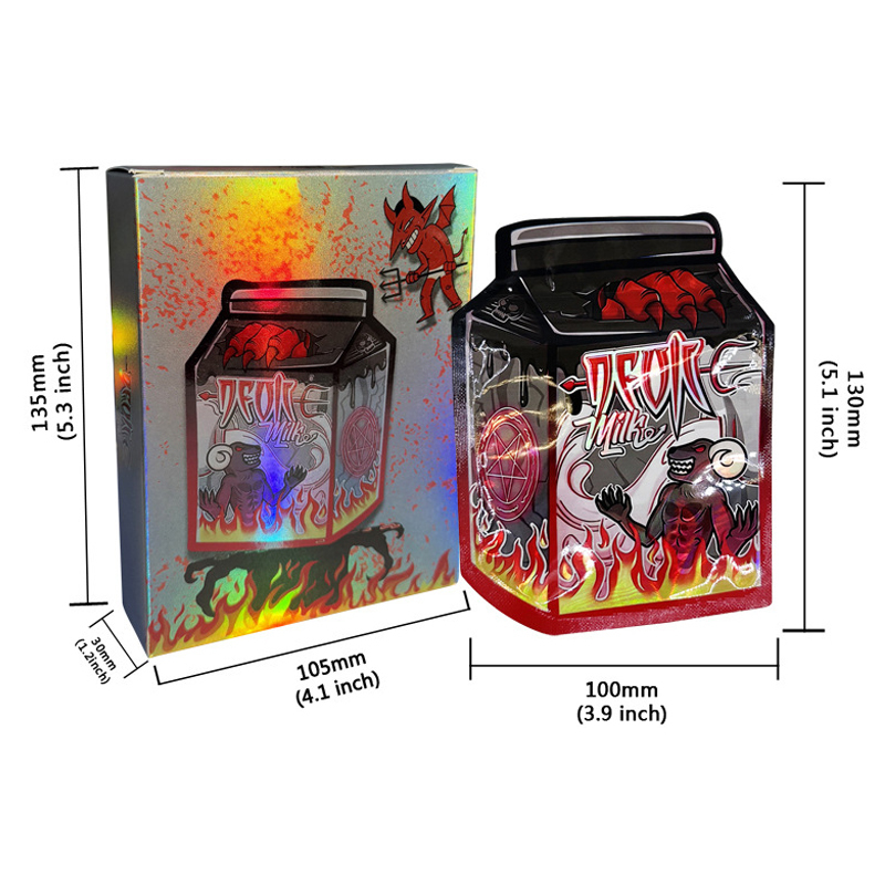 BSCI Factory Customizable Top Quality Edible Shape Smell Proof Sealable Die Cut Custom Mylar Bags